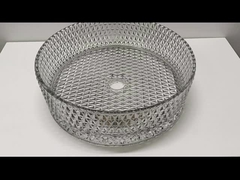 Aufsatzmontiertes Glaswaschbecken ohne Überlauf, rundes Badezimmerwaschbecken