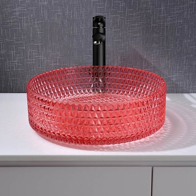 Crystal Glass Red Hand Wash-Becken-Badezimmer-Schiff-Wannen