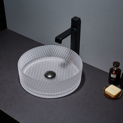 Saure obere Grenze Crystal Diamond Matt Glass Vessel Basins Bathroom-Eitelkeits-12mm