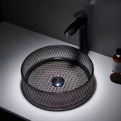 Moderne Glasschiff-Becken-transparente klare Badezimmer-Wanne klarer Diamond Crystal