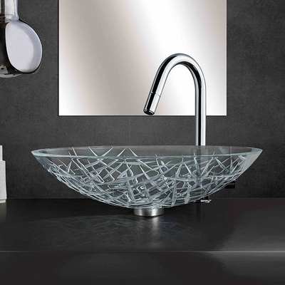 Super Clear-milderte große ovale Schiff-Wanne Glas-L51 5*W360 * H140mm