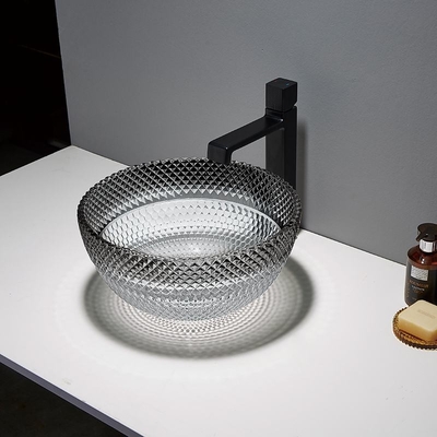 Runde Countertop-Eitelkeit sinkt Schiff-Badezimmer-Steigungs-Schwarzes modernes 160mm