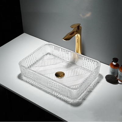Rechteckiger Glaszoll Crystal Clear der Waschbecken-Tischplatte-12