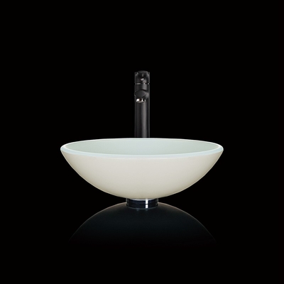 Weiß milderte Glasbecken-Schüssel tiefe Höhen-Runde der Countertop-380mm Längen-132mm