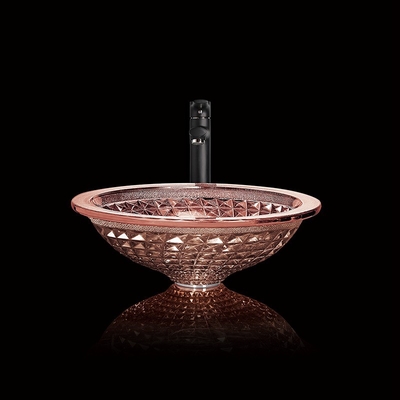 Trichter geformte Rose Gold Bathroom Sink Crystal chromierte 450mm Länge