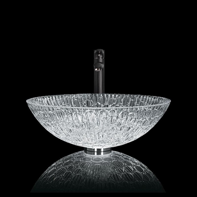 Runde schiff-Wannen-Schüssel Hotel-Crystal Wash Basinss 130mm künstlerische Glasfür Hauptbadezimmer