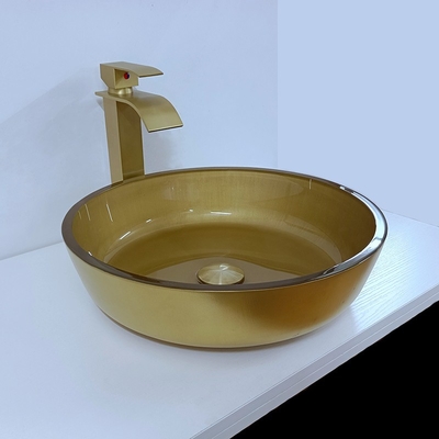 110mm Höhe gebürstete Glaslängen-runde Kreisschiff-Wanne der becken-Schüssel-420mm