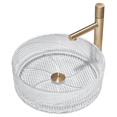 Twill-Oberflächen-Klarglas-Schiff-Becken für Badezimmer-Hotel