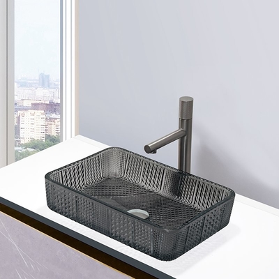 Europäisches Art-rechteckiges Glaswaschbecken-transparente schwarze Wanne