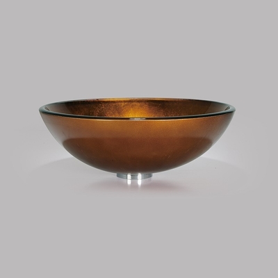 420mm milderten Glaswannen-Folien-Goldbadezimmer Countertop-Waschbecken