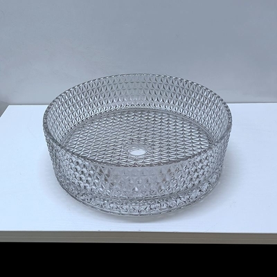 Italienisches Entwurfs-Crystal Glass Vessel Basins Transparent-Licht Gray Color Countertop