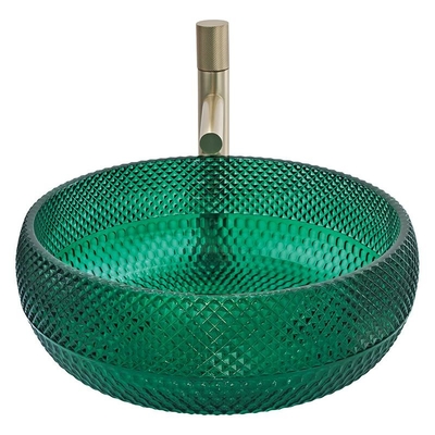 Countertop angebrachtes Glasschiff sinkt Crystal Bathroom Wash Wash Basin