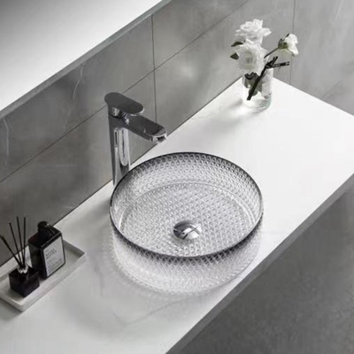 Steigungs-Schwarzglas-Waschbecken, das Crystal Bathroom Vanity Sink druckgießt