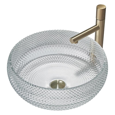 Transparente klare Crystal Glass Vessel Sinks Bathroom-Eitelkeits-Wäsche-Wanne über Zähler