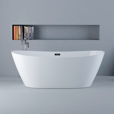 Moderne freistehende Acryl-Badewanne Ovale Form Frisch Hoch glänzend