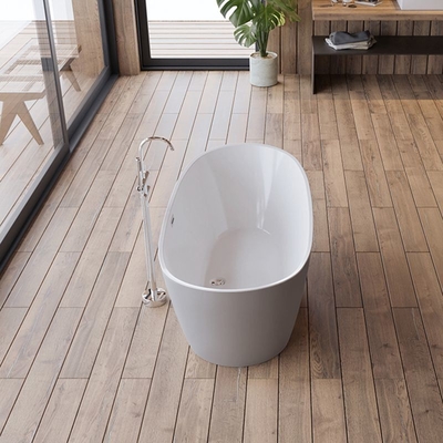 Matt Grau Frei stehende Badewanne Acryl ovale Form Einweichen Bad 1700 * 800mm