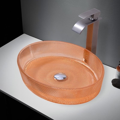 Klarorange Glasbehälter 12 mm Dicke für moderne Bäder