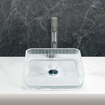 Rechteckiges, transparentes Waschbecken für Badezimmer 12 mm Dicke Langlebig