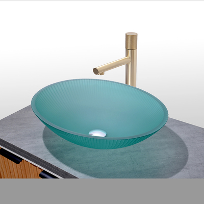 500*360*155mm gehärtetes Glas Waschbecken mit 45mm Abflussloch