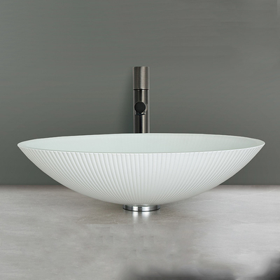 Kratzfestes Glasbecken für einfache Reinigung und modernen Look Matt White