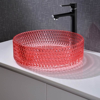 Crystal Glass Red Hand Wash-Becken-Badezimmer-Schiff-Wannen