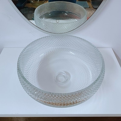 Klarglas-Schiff-Becken Crystal Round Artistic 10 Zoll-Schiff-Wanne Countertop
