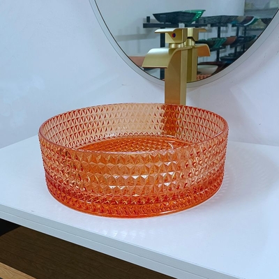 Badezimmer-Schiff-Wanne rollt Glas-Italien-Entwurfs-Spitzentischplatte-Gegenwaschbecken