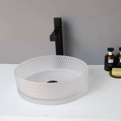 Saure obere Grenze Crystal Diamond Matt Glass Vessel Basins Bathroom-Eitelkeits-12mm