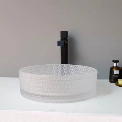 Saure obere Grenze Crystal Diamond Matt Glass Vessel Basins Bathroom-Eitelkeits-12mm