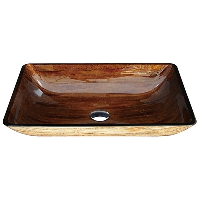 Das 22 Zoll-milderte dunkelbraune Badezimmer-Wanne 12mm das Glas, das mit einem glatten Schiff-Hahn rechteckig ist