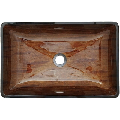 Das 22 Zoll-milderte dunkelbraune Badezimmer-Wanne 12mm das Glas, das mit einem glatten Schiff-Hahn rechteckig ist