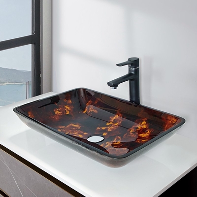 Rechteck-Schiff-Wanne moderne des Rechteck-Form-Waschbecken-groben Tuchs Farbschwarze