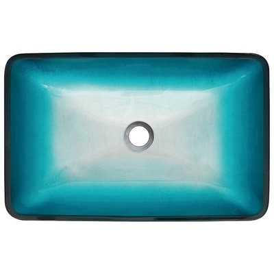 Ausgeglichene blaue Rechteck-Schiff-Glaswanne 560 * 360 * 110mm mit Hahn