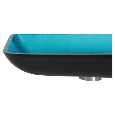 Ausgeglichene blaue Rechteck-Schiff-Glaswanne 560 * 360 * 110mm mit Hahn