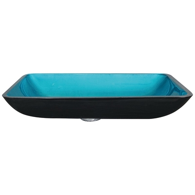 Ausgeglichene blaue Rechteck-Schiff-Glaswanne 560 * 360 * 110mm mit Hahn