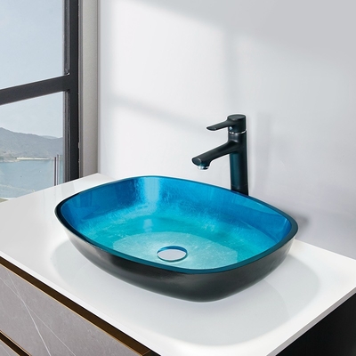 Himmel-Blau-milderten handgemachte rechteckige Schiff-Wannen Glas 12mm