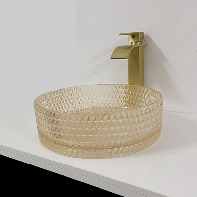 Champagne Glass Vanity Sink Bowl-Zylinder-Badezimmer Crystal Diamond Art