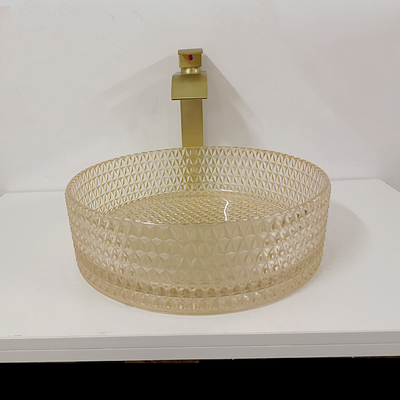 Champagne Glass Vanity Sink Bowl-Zylinder-Badezimmer Crystal Diamond Art