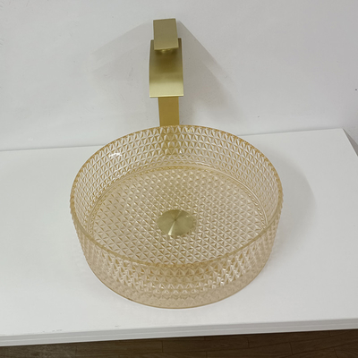 Champagne Glass Vanity Sink Bowl-Zylinder-Badezimmer Crystal Diamond Art
