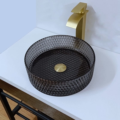 Moderne Glasschiff-Becken-transparente klare Badezimmer-Wanne klarer Diamond Crystal