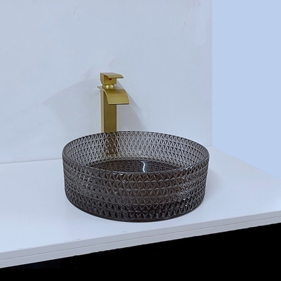 Moderne Glasschiff-Becken-transparente klare Badezimmer-Wanne klarer Diamond Crystal