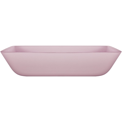 Rosa Badezimmer Countertop-Becken-rechteckiges ausgeglichenes Glas saurer Matt