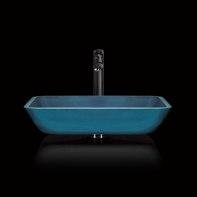Abgehärtetes blaue Glasschüssel-Wannen-blaues Rechteck über entgegengesetzt 460mm Länge
