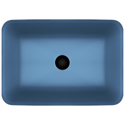 Handgemachte Hartglas-Wanne Matt Vessel Light Blue Vanity rechteckig