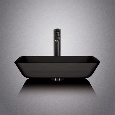 Saures Schwarz-Gegenspitzenbecken Matt Tempered Glass Sink Dark-Grau-20inch rechteckig