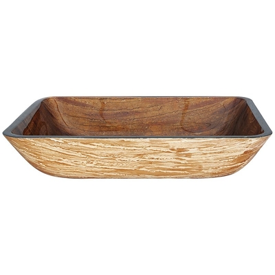 Rechteckige Soem-Badezimmer-Waschbecken streifen Brown-handgemachte ausgeglichene Glasschiff-Wanne ab