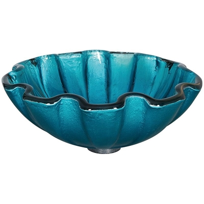 Runden-ausgeglichene Glasbecken-Schüssel-grüne Badezimmer 150mm Countertop-Blumen-Form