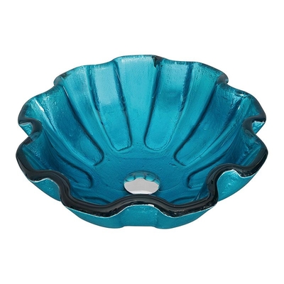 Runden-ausgeglichene Glasbecken-Schüssel-grüne Badezimmer 150mm Countertop-Blumen-Form