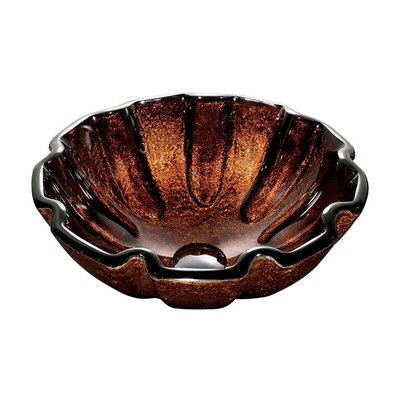19mm Klassiker-milderte klares Badezimmer-Wannen-Schüssel-Rundschreiben Glasblumen-Form Brown