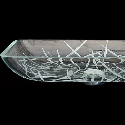 CNC, der Badezimmer-Waschbecken-rechteckiges Gegenspitzenkratzer-beständiges Super Clear graviert